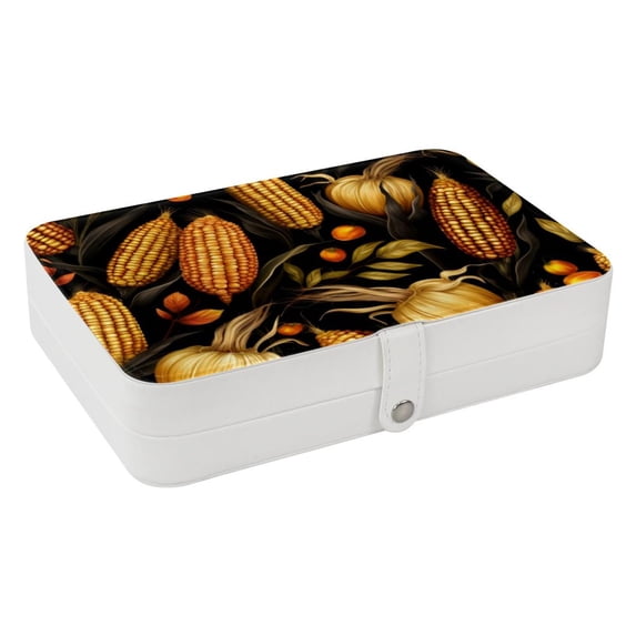 Thanksgiving PU Leather Bracelet Holder Jewelry Box Stand Necklace Organizer with Removable Compartment Portable Case