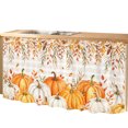 thumbnail image 1 of Thanksgiving Pantry Cabinet Curtains 28''x51'', Fall Pumpkin Leaves Vines Floral Brown Plaid Sink Skirt for Bathroom Kitchen Tall Utility Cabinet, Laundry Privacy Drape Waterproof Dishwasher Curtains, 1 of 9