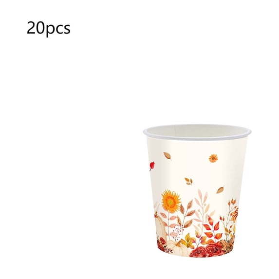 Thanksgiving Paper Plates Festive Fall Pumpkin And Maple Leaves Patterns Disposable Tableware For Fall Harvests Party
