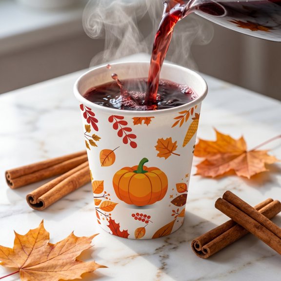 Thanksgiving Paper Tableware Set Pumpkin Maple Leaf Plates Cups Napkins,A