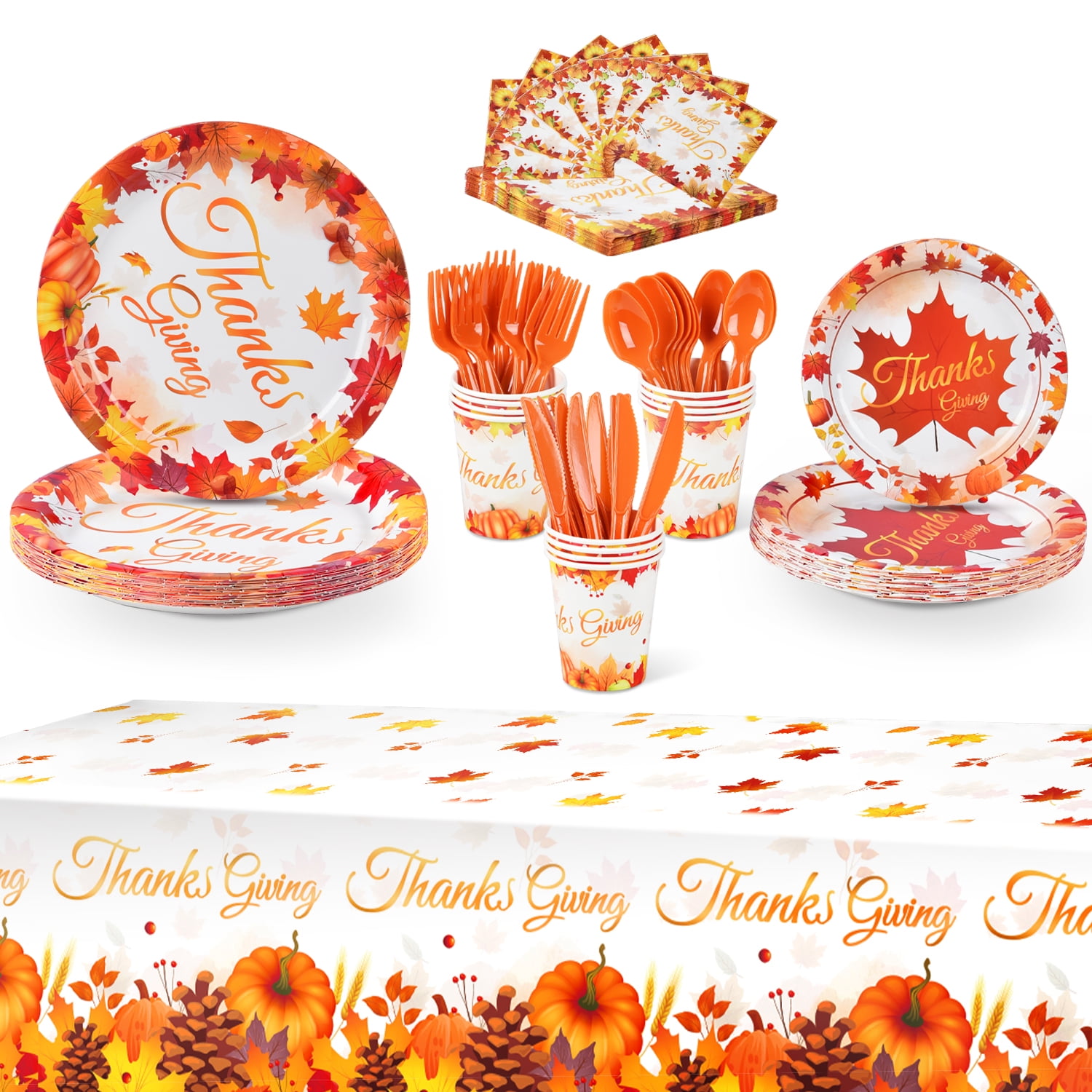 Thanksgiving Party Decorations Disposable Thanksgiving Plates Tableware