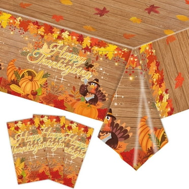 Thanksgiving Party Decorations - Fall Birthday Party Supplies Disposable Dinnerware Set(4.5x9ft) with Maple Leaf Paper Plates Napkin Tablecloth Backdrop Balloon Garland Kit for Autumn Holiday