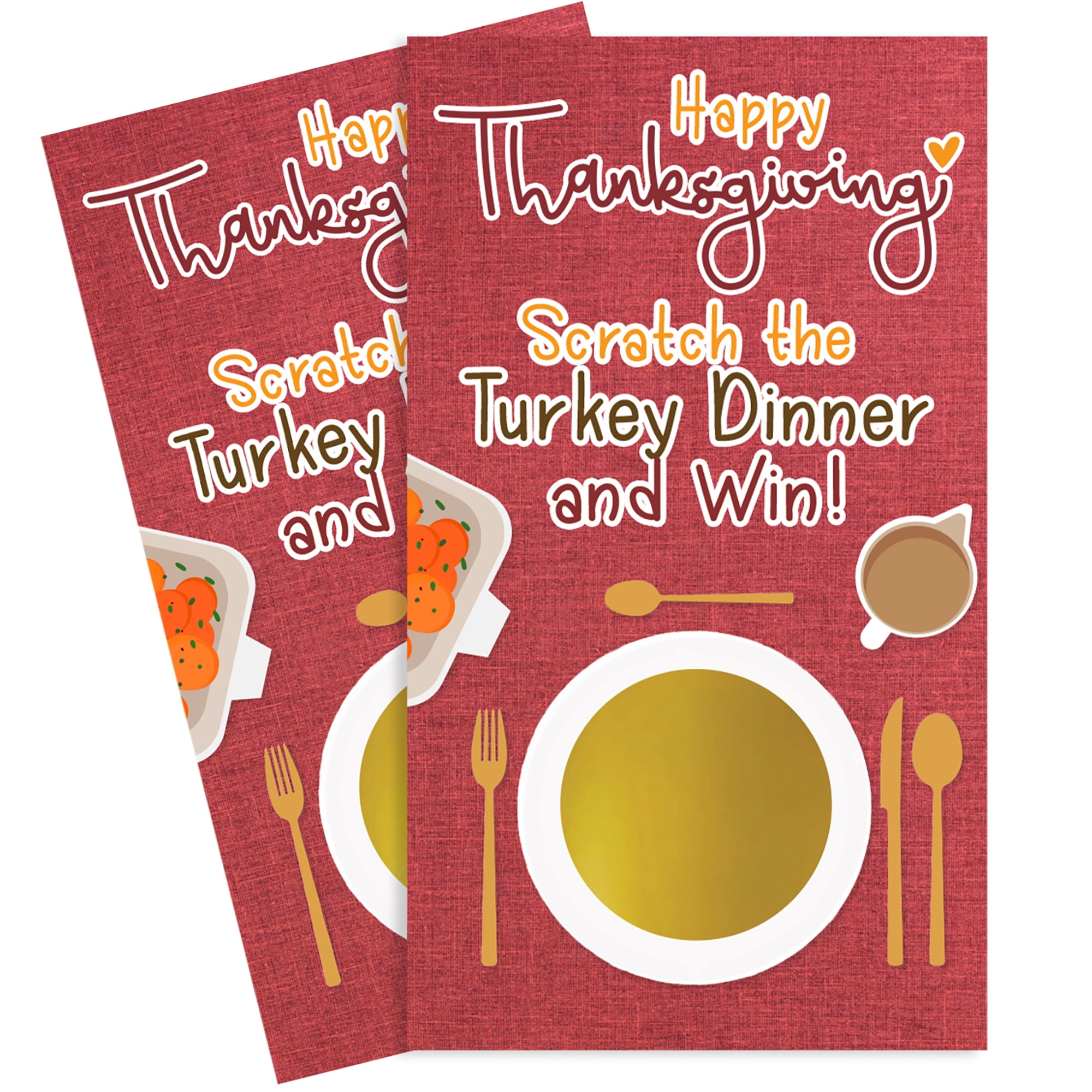 Thanksgiving Party Game - Turkey Dinner Scratch off Card Game - 30 Players - Distinctivs