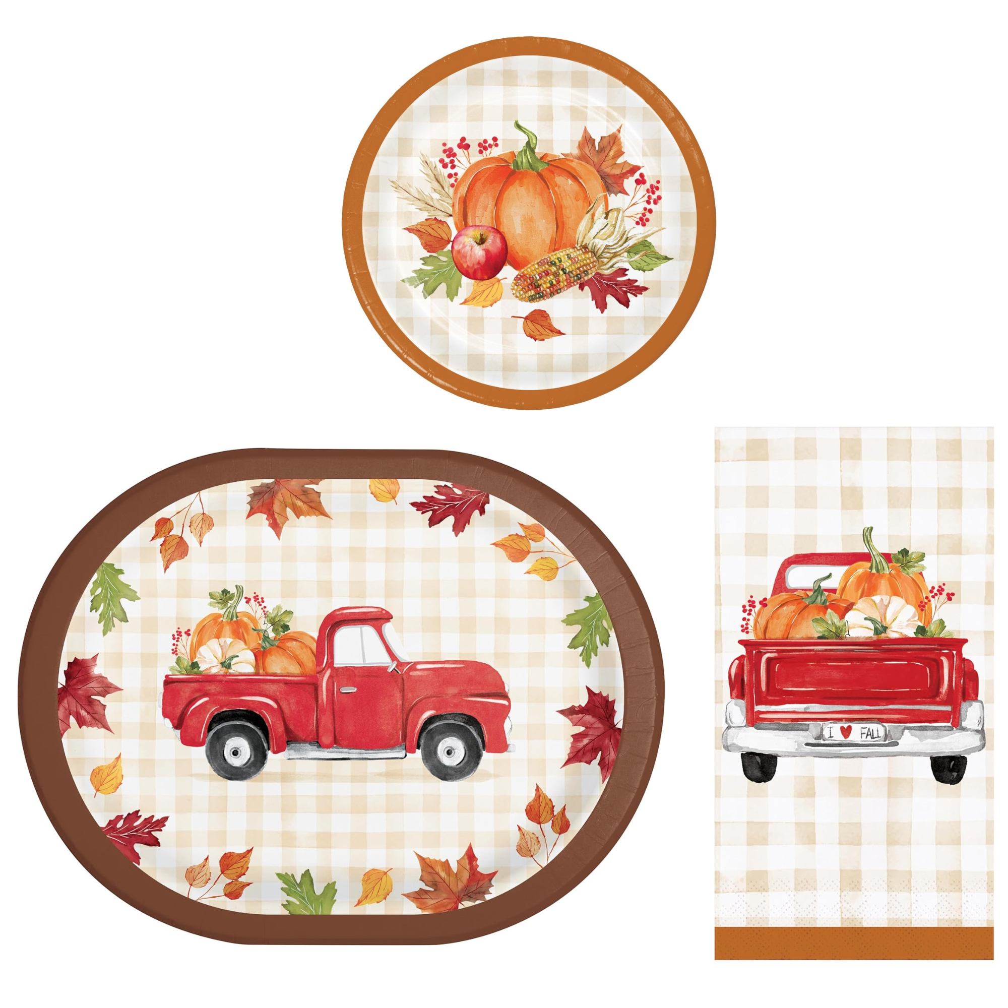 Thanksgiving Party Supplies Hello Harvest Oval Banquet Paper Plates