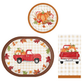 Thanksgiving Party Supplies Hello Harvest Oval Banquet Paper Plates