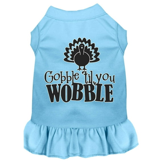 Thanksgiving Pet Dog Cat Dress Screen Printed, "Gobble Til You Wobble"