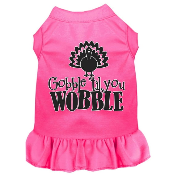 Thanksgiving Pet Dog Cat Dress Screen Printed, "Gobble Til You Wobble"