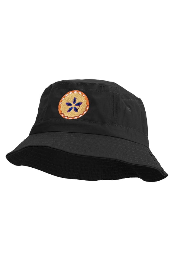 Thanksgiving Pie Embroidered Pigment Dyed Bucket Hat - Black OSFM