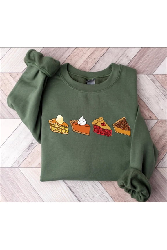 Thanksgiving Pie Sweatshirt, Pumpkin Pie Sweatshirt, Pecan Pie Sweater, Thanksgiving Cherry Pie Shirt, Apple Pie Shirt, Thanksgiving All Size S-5Xl