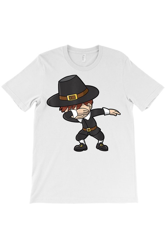 Thanksgiving Pilgrim Dabbing Dab Dance Cute Funny, - Premium Fabric G7512 Unisex T-Shirt, Up to Size 5XL