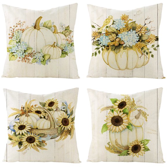 Thanksgiving Pillow Cover Beige Pumpkin