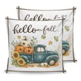 thumbnail image 1 of Thanksgiving Pillow Covers 16x16 Set of 2, Fall Green Truck Pumpkin Sunflower Maple Leaf Throw Pillow Covers Decorative Couch Cushion Cover, Microfiber Soft Pillowcases for Bedroom Living Room Sofa, 1 of 9