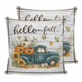 thumbnail image 1 of Thanksgiving Pillow Covers 24x24 Set of 2, Fall Truck Pumpkin Maple Leaves Wood Grain Throw Pillow Covers Decorative Couch Cushion Cover, Microfiber Soft Pillowcases for Bedroom Living Room Sofa, 1 of 9