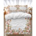 thumbnail image 1 of Thanksgiving Pink Bedding Duvet Cover Set Full Size 4 Pieces Pumpkin Fall Sunflower Soft Twill Plush Quilt Cover, Include 1 Duvet Cover 1 Flat Sheet And 2 Pillow, 1 of 7