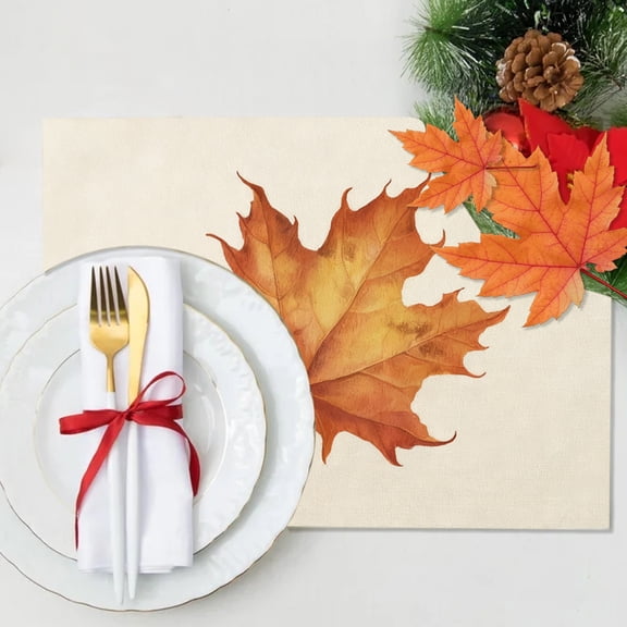 Thanksgiving Placemat, Decorative Table Linen, Holiday Table Setting, Oil-Absorbent Table Mat, Reusable Dining Placemat, Festive Holiday Decoration, Fall Thanksgiving Decor