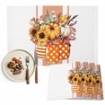 thumbnail image 1 of Thanksgiving Placemats Set of 1 Leaf Pumpkin Sunflower Bottle Heat Insulated Linen Place Mats, Washable Stain-Proof Table Mats for Dining Tables Holiday Decor 13x19inch, 1 of 9