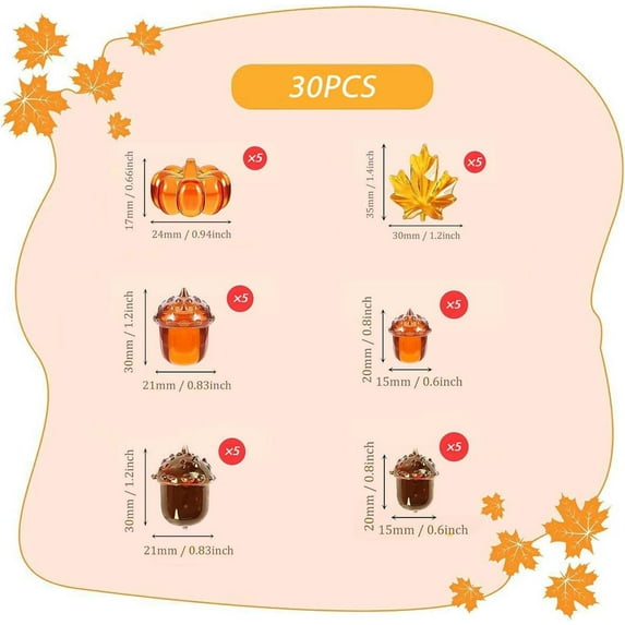 Thanksgiving Plastic Pumpkin Maple Leaf Vase Filler Set,Assorted Warm-Toned Beads,Mix & Match Options, Durable Materials, Hassle-Free Decoration, Suitable for Fall Weddings Gatherings, Festive Decor