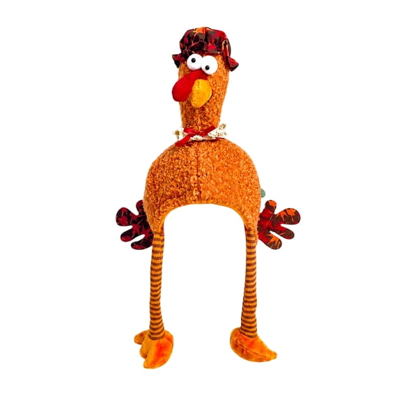 Thanksgiving Plush Roast Turkey Hat, Party Costume Hat for Indoor Christmas Halloween Festival Dress Up Family Gathering