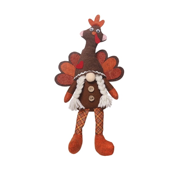 Thanksgiving Plush Turkey Figurine, Soft PP Cotton Harvest Statue for Home Fireplace Mantel Shelf Tabletop Window Display Decor