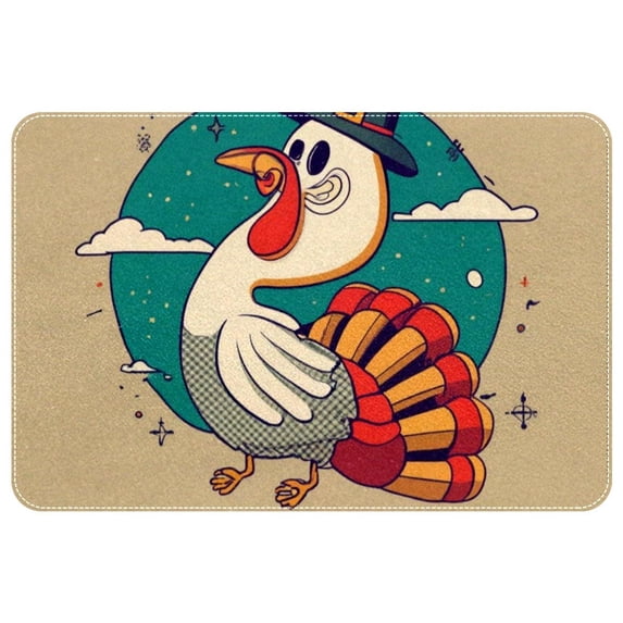 Thanksgiving Polyester Indoor Mat Non-Slip Area Rug Chair Rugs Machine Washable