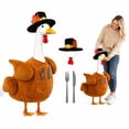 thumbnail image 1 of Thanksgiving Porch Goose Outfit Thanksgiving Porch Goose Clothes Turkey Costume 23 Inch Lawn Goose Statue Outdoor Yard Garden Patio Thanksgiving Decor, 1 of 6