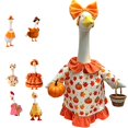 thumbnail image 1 of Thanksgiving Porch Goose Outfits With Turkey & Sunflower Bow for Outdoor Garden Decor for 23"H Plastic/Cement Statues Patio Lawn Yard Decorations, 1 of 5