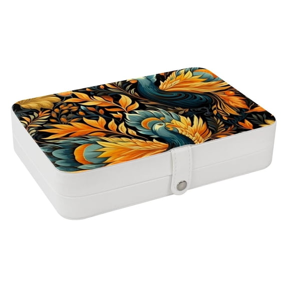 Thanksgiving Portable PU Leather Earring Holder with Removable Compartment - Jewelry Stand, Display Case, and Jewelry Boxes