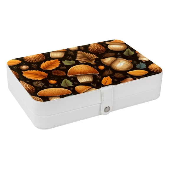 Thanksgiving Portable PU Leather Travel Jewelry Display Case Organizer Box