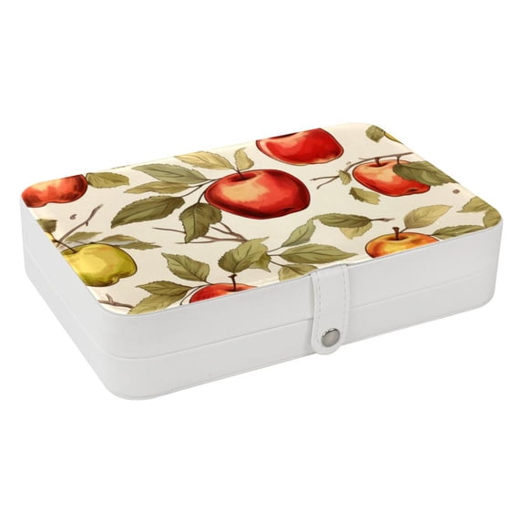 Thanksgiving Portable PU Leather Travel Organizer Box with Removable Compartment and Necklace Holder