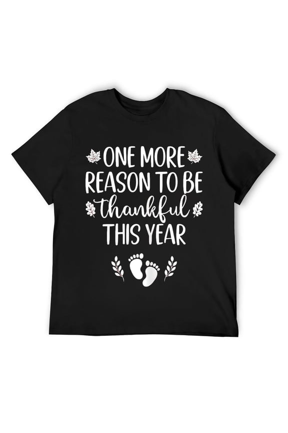 Thanksgiving Pregnancy Announcement Fall Baby Reveal T-Shirt Black L
