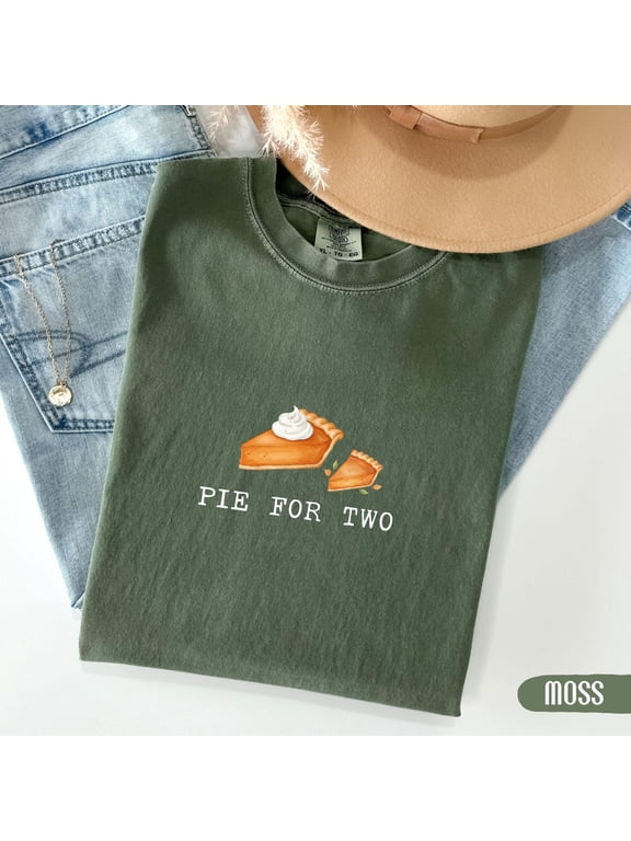 Thanksgiving Pregnancy Announcement Pumpkin Pie For Two Baby Reveal Fall Maternity Shower T-Shirt