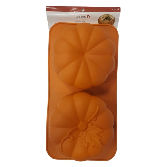 Celebrate It Thanksgiving 3D Silicone Pumpkin Cake Mold | 2-Cavity Mini Cake Pan