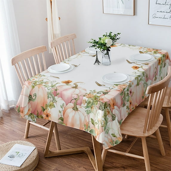 Thanksgiving Pumpkin Autumn Table Cloth Waterproof Dining Tablecloth Kitchen Decorative Party Table Cover