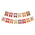thumbnail image 1 of Thanksgiving Pumpkin Banner,Fall Harvest Party Bunting with Turkey and Pumpkin Icons for Home and Kitchen Wall Decor Display, 1 of 7