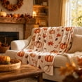 thumbnail image 1 of Thanksgiving Pumpkin Blanket, Soft Flannel Throw for Couch Sofa and Bed, 1 of 7