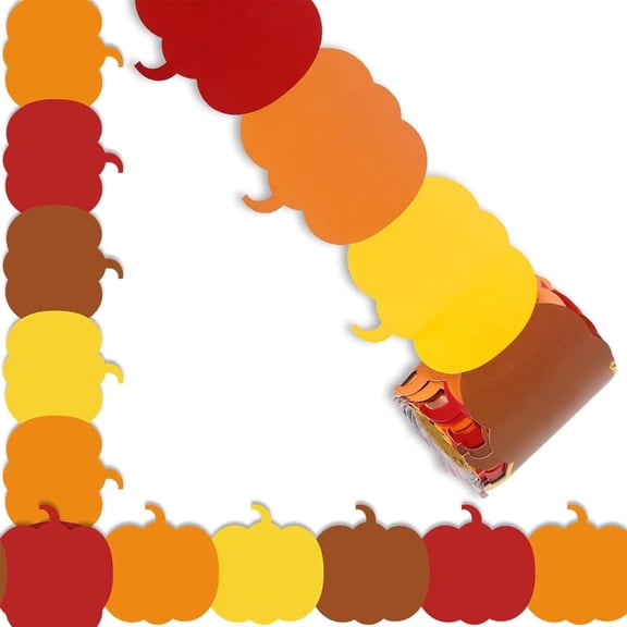 Thanksgiving Pumpkin Border Trim Bulletin Board Border Sticker 3inX25.9ft