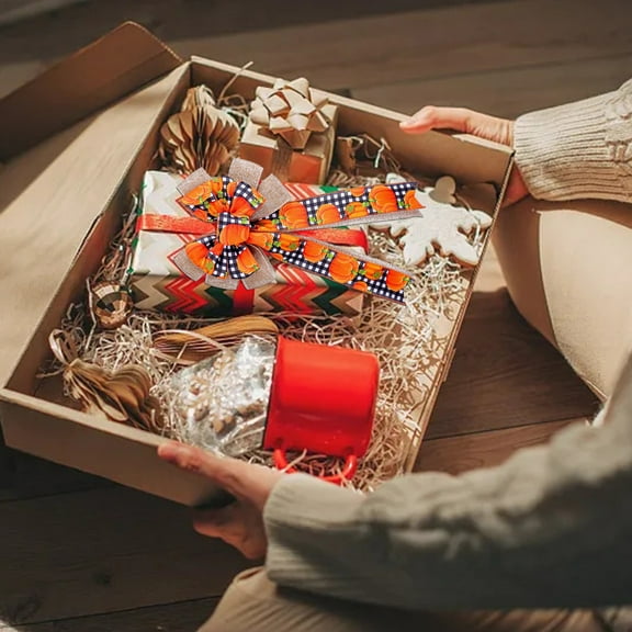 Thanksgiving Pumpkin Bow Party Supplies Fall Decorations Autumn Festival Table Centerpiece Seasonal Home