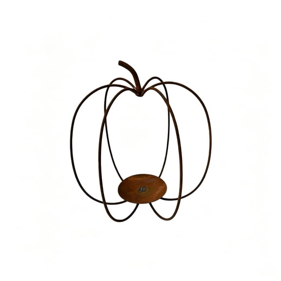 Thanksgiving Pumpkin Candle Holder Decorations for Home, Fall Pumpkin Lanterns Decorative Indoor & Outdoor Wrought Iron Pumpkin Shape Tealight Candle Holder for Vintage Wedding Fall Halloween Decor