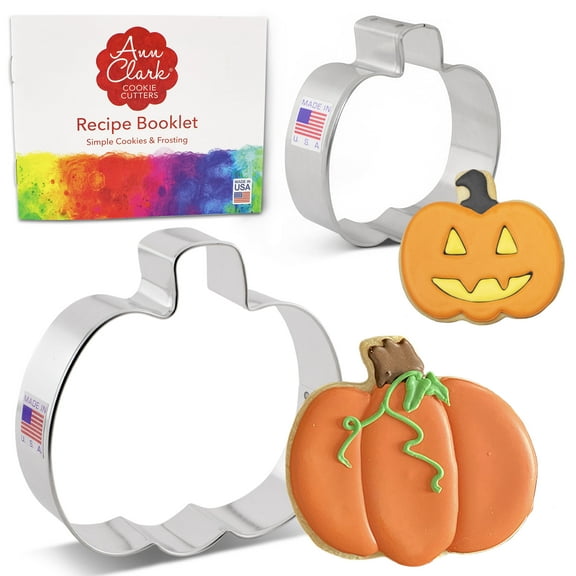 Thanksgiving Pumpkin Cookie Cutter Set, 2-Piece, Made in USA by Ann Clark