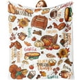 thumbnail image 1 of Thanksgiving Pumpkin Cornucopia Flannel Blanket, Fall Sweater Squirrel Throw Blanket Birthday Gifts for Kids Men Women, Autumn Thankful Grateful Blessed Soft Blanket for Bedding Sofa 50x60 Inch, 1 of 6
