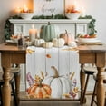 thumbnail image 1 of Thanksgiving Pumpkin Cotton Linen Table Runner, Washable Table Runners for Kitchen, Dining Room, Holiday, Home Party Table Decor, 13x60 Inches, 1 of 9