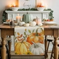 thumbnail image 1 of Thanksgiving Pumpkin Cotton Linen Table Runner, Washable Table Runners for Kitchen, Dining Room, Holiday, Home Party Table Decor, 13x72 Inches, 1 of 9