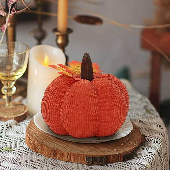 Thanksgiving Pumpkin Decor, Knitted Fabric Pumpkin Tabletop Decoration for Fall Home Setting and Mantel Display, Holiday Party Favor and Hostess Gift, Autumn Harvest Centerpiece for Akmoler
