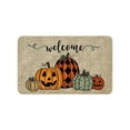 thumbnail image 1 of Thanksgiving Pumpkin Floor Mat, Halloween Door Mat, Non-Slip Crystal Velvet Holiday Welcome Rug, Thickened Soft Cushioning, Indoor Outdoor Decorative Carpet, 1 of 3