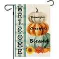 thumbnail image 1 of Thanksgiving Pumpkin Garden Flag, Welcome Fall Garden Flags 12x18 Double Sided for Outside, Small Yard Burlap Flag Vertical Rustic Porch Lawn Mini Decorations Outdoor, 1 of 6