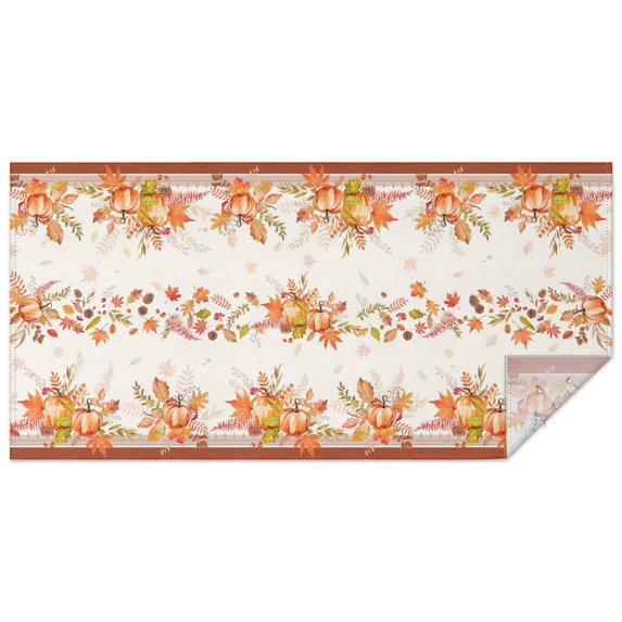 Thanksgiving Pumpkin Harvest Farmhouse Table Cloth,Wrinkle Free Table Cover with Polyester,Waterproof Reusable Table Cloths for Kitchen Picnic Party (Rectangle,60x120inch)