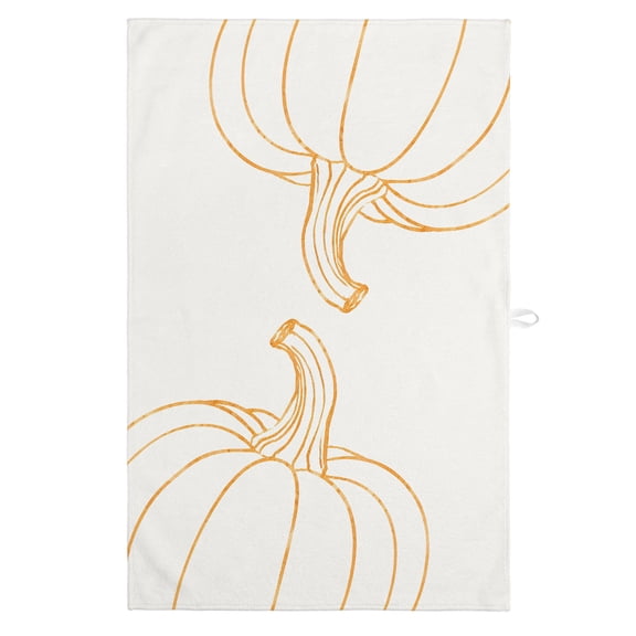 Thanksgiving Pumpkin Kitchen Towels Dish Towel Pack of 1 Fall Cream Pumpkins Orange Outline Rustic Soft Dish Cloth Set Absorbent Dishcloth for Drying Dishes, Hand Towels 18 x 28 Inches