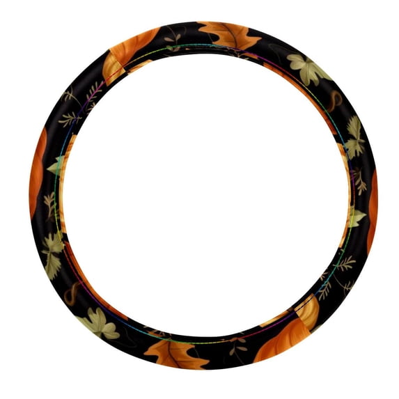 Thanksgiving Pumpkin Leaves 14.5 Inch Printing PVC Leather Auto Accessories Car Wheel Cover