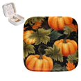 Thanksgiving Pumpkin Leaves Portable Square Jewelry Box, Earring