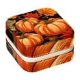 thumbnail image 1 of Thanksgiving Pumpkin Leaves Travel Portable Square Jewelry Box Organizer: Ideal Solution for Rings, Earrings, Necklaces, Bracelets, and More! Gift for Girls and Women., 1 of 6